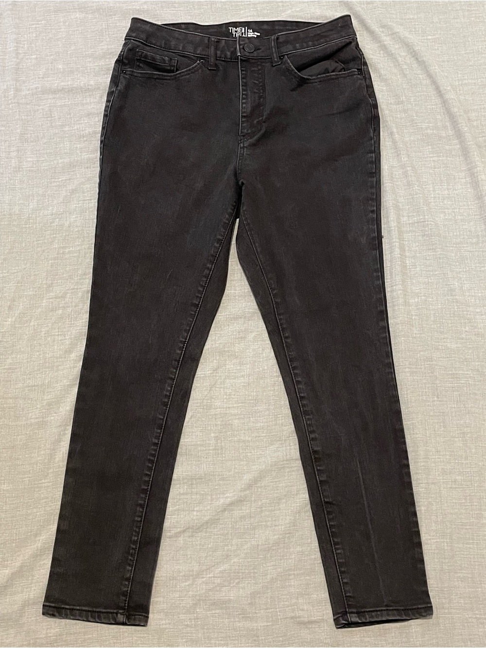 Time and Tru Black High Rise Skinny Jeans Womens Size 14 Stretch Denim Pants